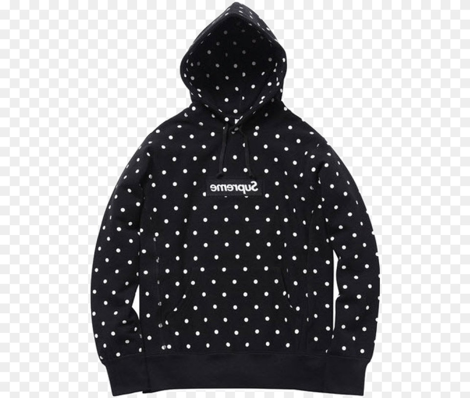 Supreme Black Cdg Hoodie, Clothing, Knitwear, Sweater, Sweatshirt Png Image