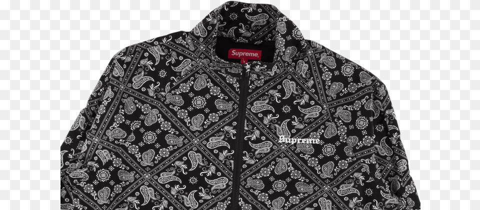 Supreme Black Pattern Jacket, Clothing, Coat, Fleece, Vest Free Png Download