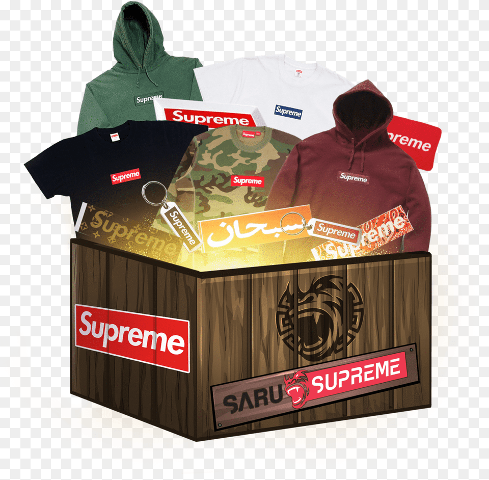 Supreme Box Logo Mystery Box Supreme Accessories Mystery Box, Clothing, Hoodie, Knitwear, Sweater Png Image