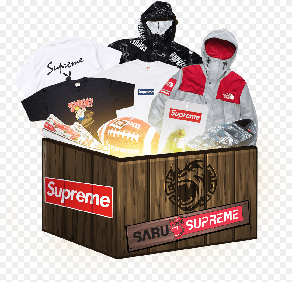Supreme Box Logo Mystery Sarugeneral Supreme Accessories Mystery Box, Clothing, Coat, Jacket, Adult Free Png