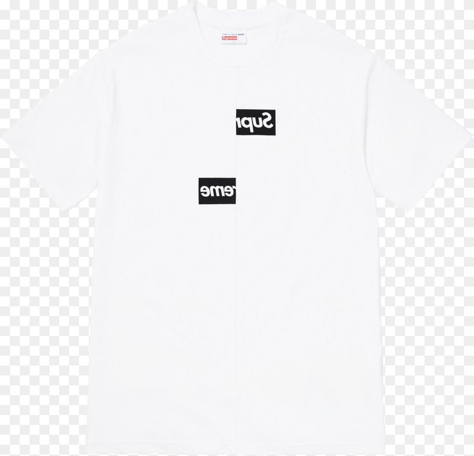 Supreme Cdg Split Box Logo Tee White Gucci T Shirt, Clothing, T-shirt Png Image