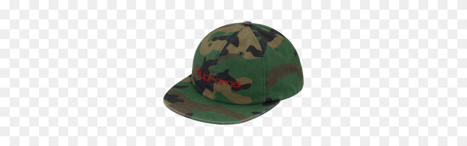Supreme Compact Logo Panel Cap, Baseball Cap, Clothing, Hat, Hardhat Free Transparent Png