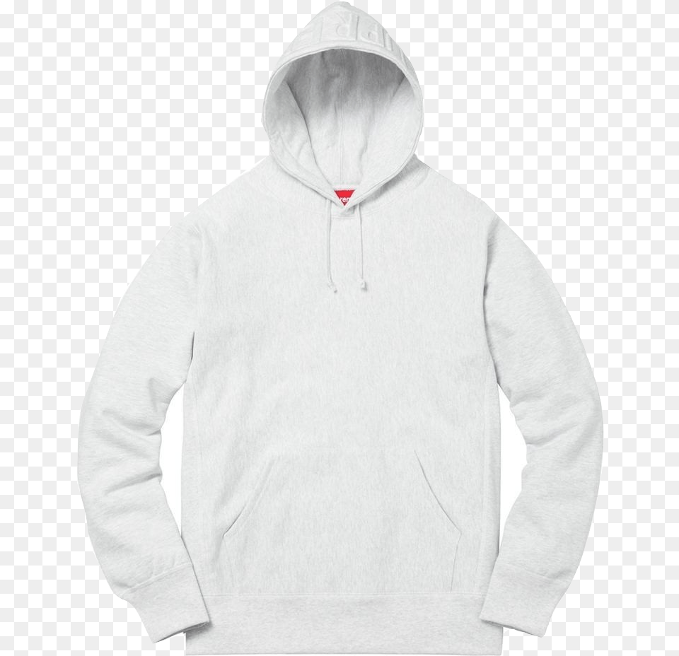 Supreme Embossed Logo Hooded Sweatshirt Ash Grey, Clothing, Hood, Hoodie, Knitwear Free Png