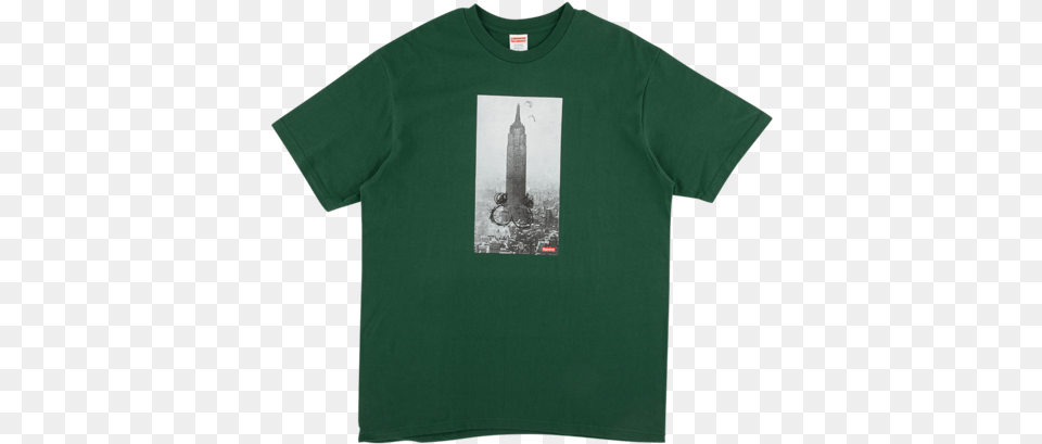 Supreme Empire State Building T Shirt Green, Clothing, T-shirt Free Png Download