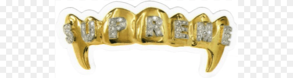 Supreme Gold Teeth Sticker, Accessories, Jewelry, Diamond, Gemstone Png