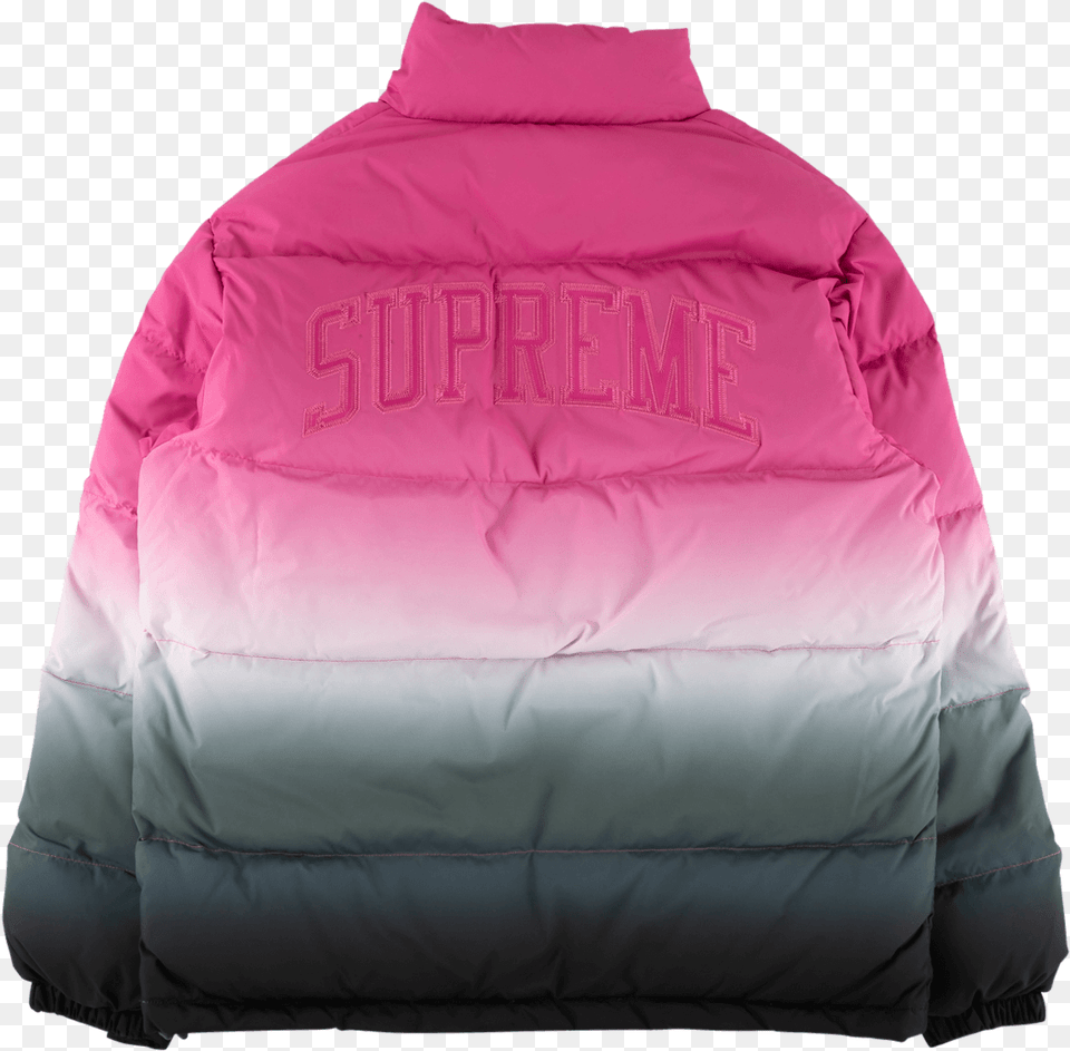 Supreme Gradient Puffy Jacket Ss Vest, Clothing, Coat, Blanket, Furniture Png Image