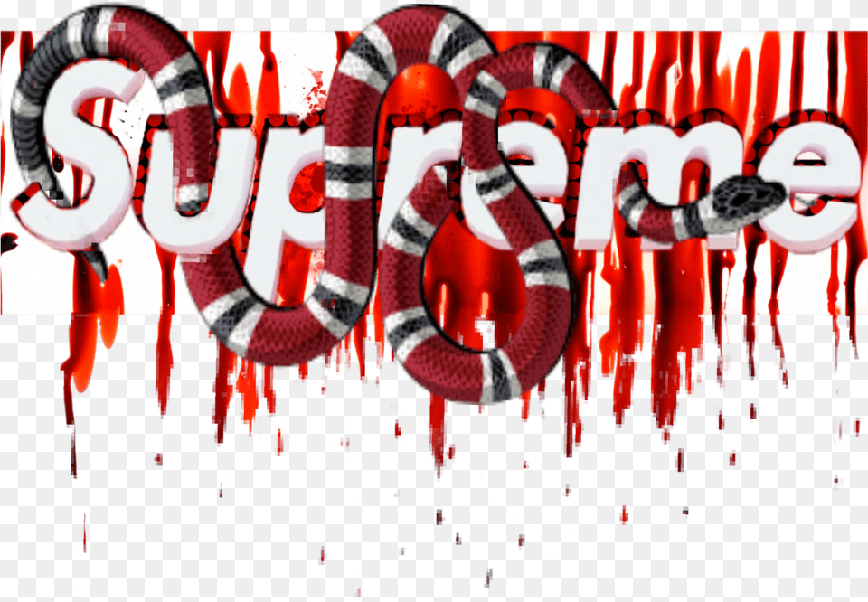Supreme Gucci Blood Bloody Snake Guccisnake Bape Illustration, Animal, King Snake, Reptile Png