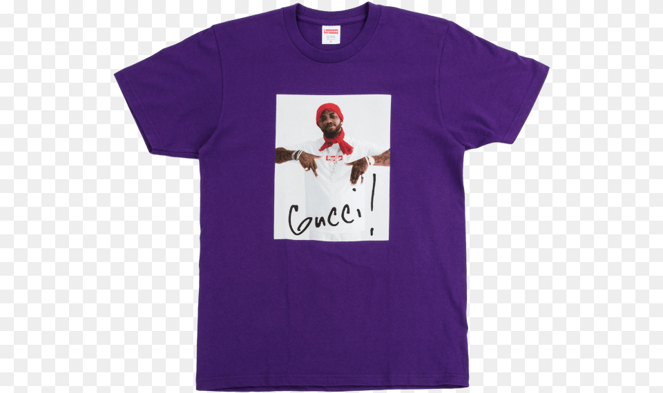 Supreme Gucci Mane Tee, Clothing, T-shirt, Shirt, Adult Png