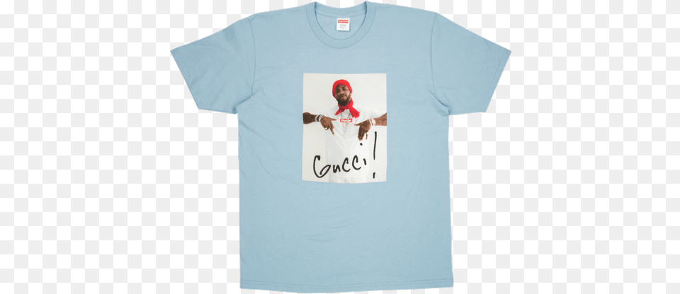 Supreme Gucci Mane Tee Gucci Mane T Shirt Yellow, Clothing, T-shirt, Adult, Male Png Image