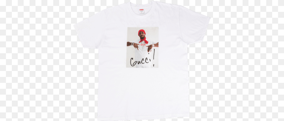 Supreme Gucci Mane Tee Supreme Box Logo T Shirt, Clothing, T-shirt, Adult, Male Png Image