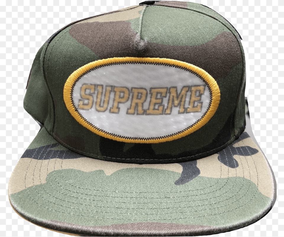 Supreme Hat Supreme Patch Camo Snapback Baseball Cap For Baseball, Baseball Cap, Clothing Png Image