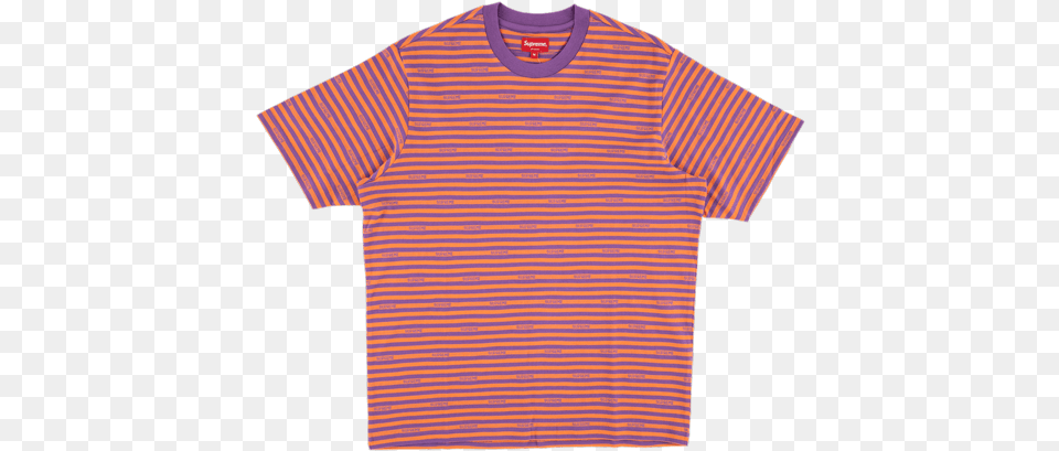 Supreme Logo Stripe Ss Top Ss Active Shirt, Clothing, T-shirt Png Image
