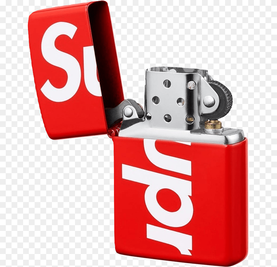 Supreme Logo Zippo Ss18 Supreme Logo Zippo Red, Lighter, Dynamite, Weapon Png Image