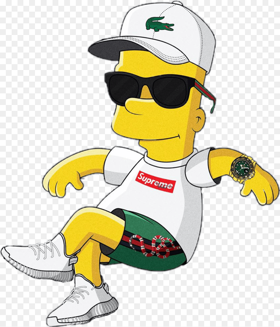 Supreme Love Kendrick Vintage Simson Sticker, Accessories, Sunglasses, Person, Baby Free Png Download