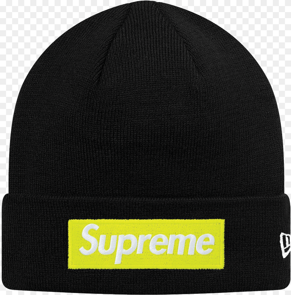 Supreme New Era Box Logo Beanie Black, Cap, Clothing, Hat Png
