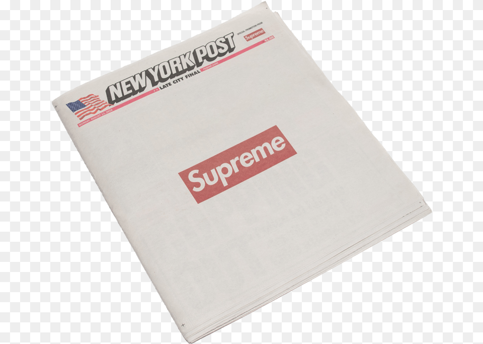 Supreme New York Post Newspaper Horizontal, Book, Publication, Napkin, Text Free Transparent Png