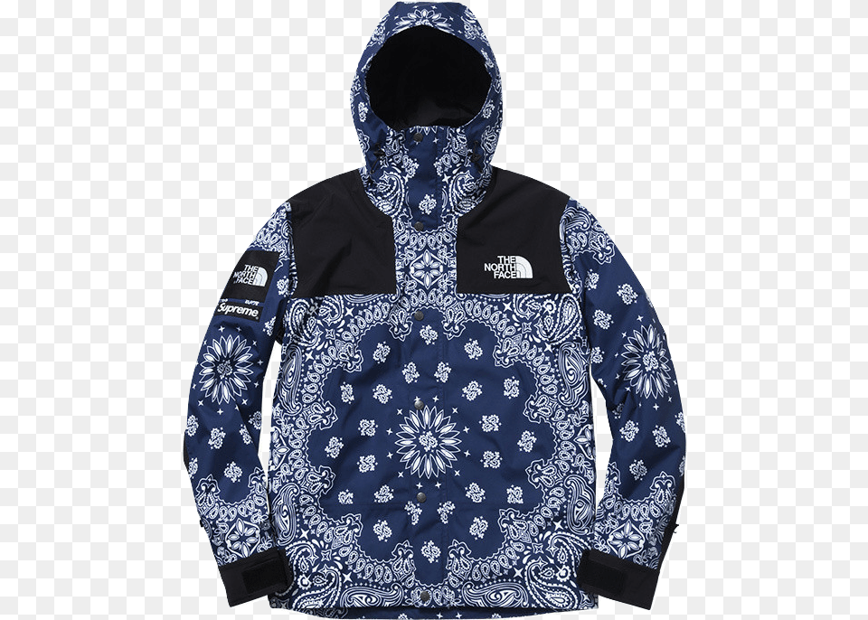 Supreme North Face Paisley, Jacket, Clothing, Coat, Sweatshirt Free Png Download