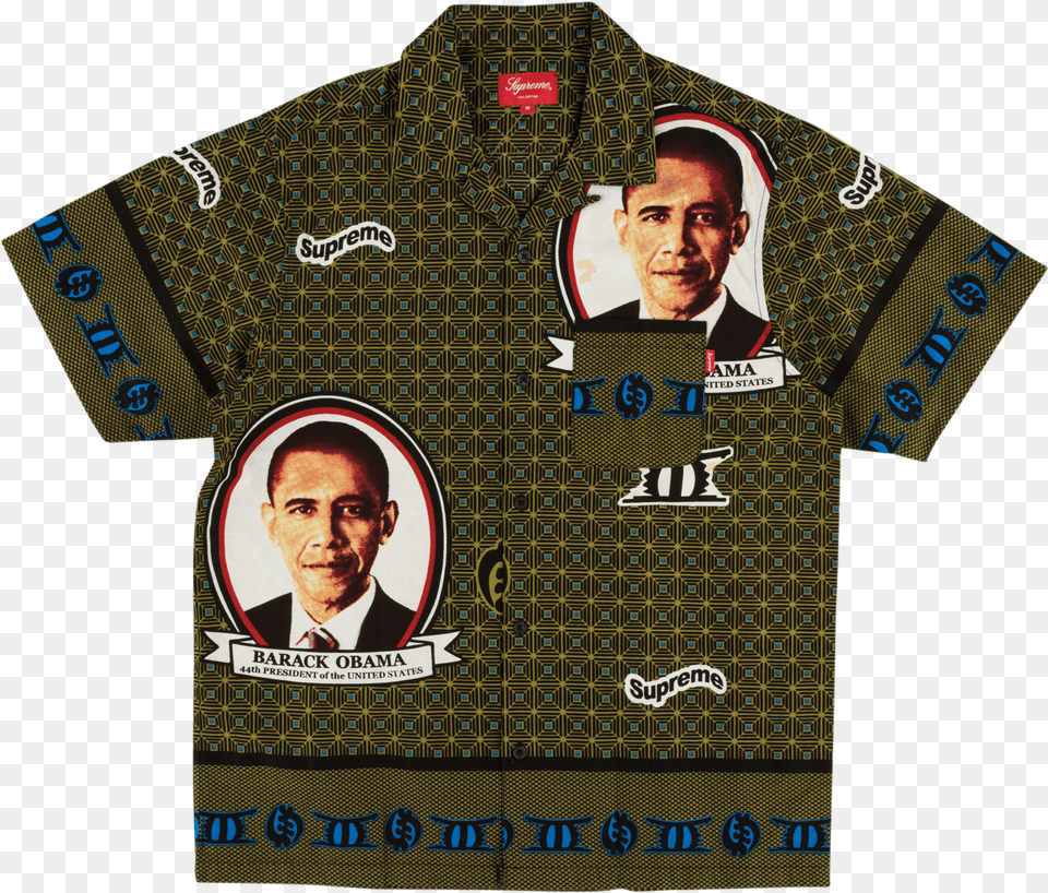 Supreme Obama Shirt Ss Shirt, Adult, Clothing, Male, Man Free Png