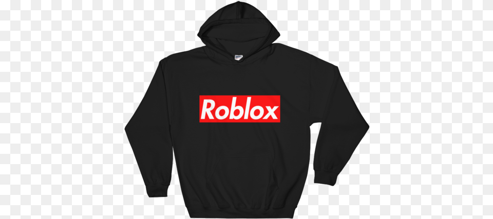 Supreme Roblox Hooded Sweatshirt Black Hoodie Depressed, Clothing, Hood, Knitwear, Sweater Free Png Download