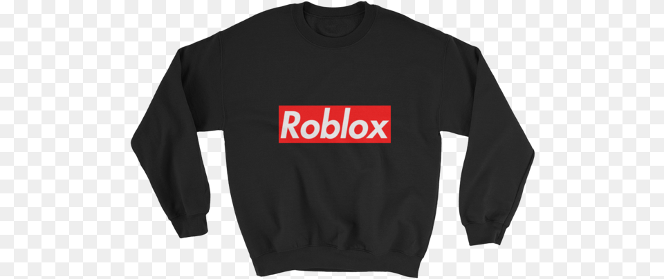 Supreme Roblox Sweatshirt Black Sweatshirt, Clothing, Sweater, Sleeve, Long Sleeve Free Png