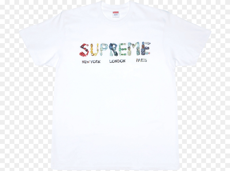 Supreme Rocks Tee White Active Shirt, Clothing, T-shirt Png Image
