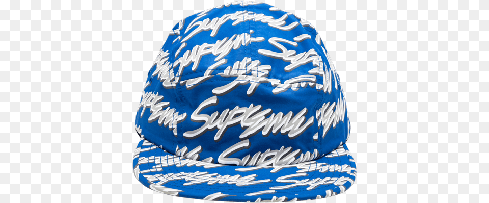 Supreme Signature Script Logo Camp Cap Ss Baseball Cap, Baseball Cap, Sun Hat, Hat, Clothing Png