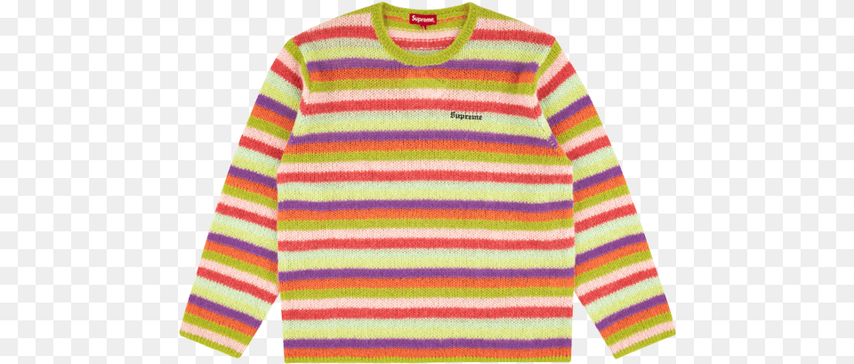 Supreme Stripe Mohair Sweater Fw Wheres Wally World Book Day Ideas, Clothing, Knitwear, Long Sleeve, Sleeve Png Image