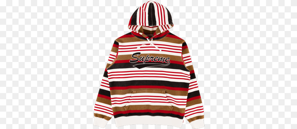 Supreme Striped Hooded Sweatshirt Quotss Supreme Striped Hoodie Red Brown, Knitwear, Clothing, Hood, Sweater Free Transparent Png