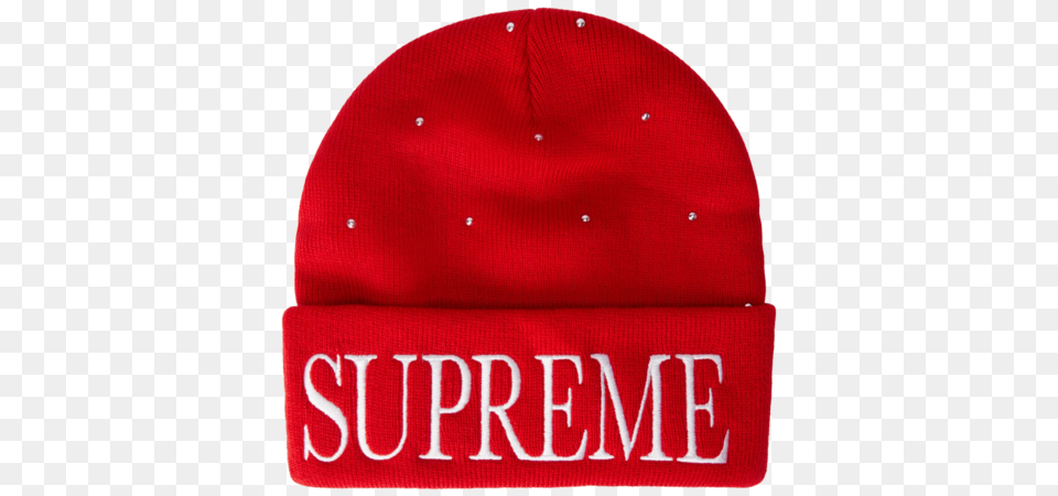 Supreme Studded Beanie Red, Cap, Clothing, Hat, Baseball Cap Free Png Download