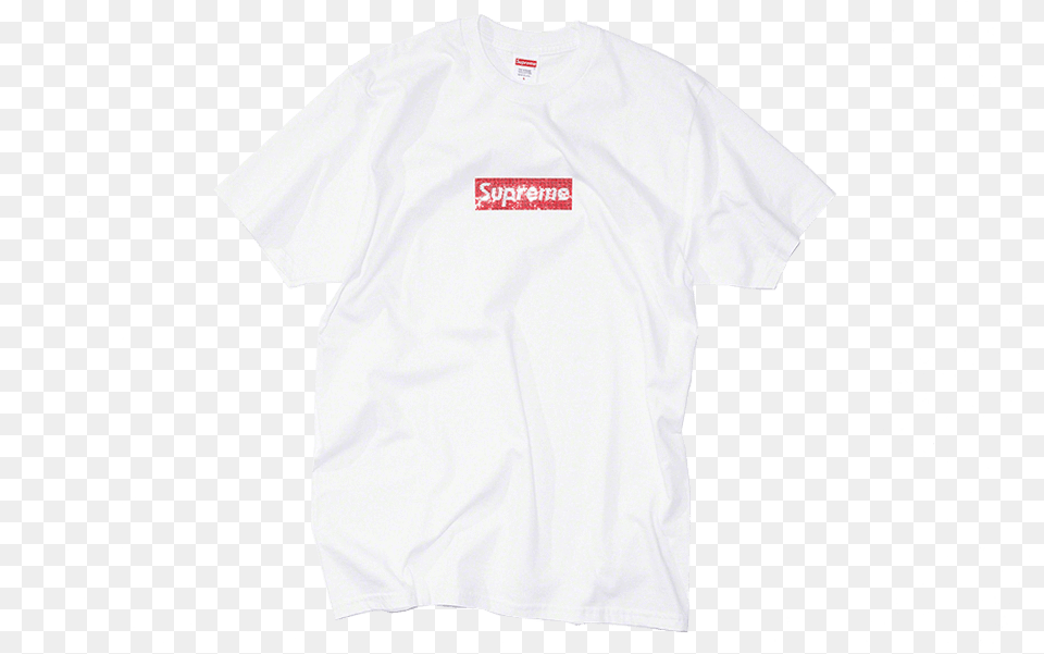 Supreme Swarovski Box Logo Tee White Polo Shirt, Clothing, T-shirt Png Image