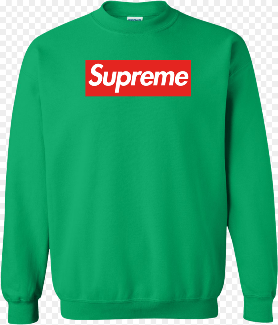 Supreme Sweater Irish Green Shipping Worldwide Sweatshirt, Clothing, Knitwear, Long Sleeve, Sleeve Png Image