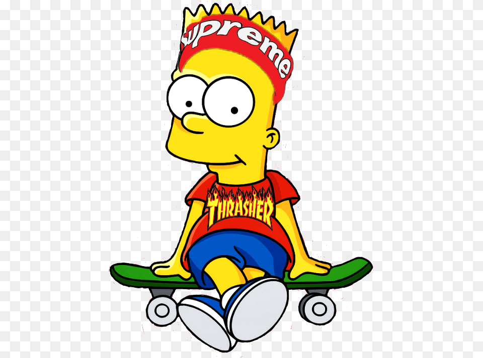 Supreme Thrasher Bartsimpson Bart Simpson Baby, Person, Cartoon, Face Free Transparent Png