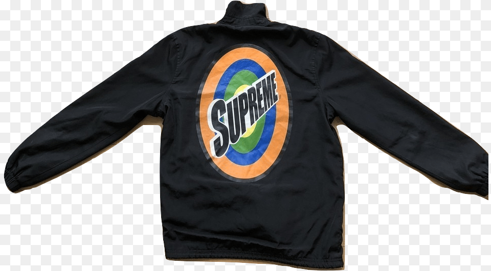 Supreme Tide Logo Coach Jacket Black Long Sleeve, Shirt, Clothing, Coat, Long Sleeve Png