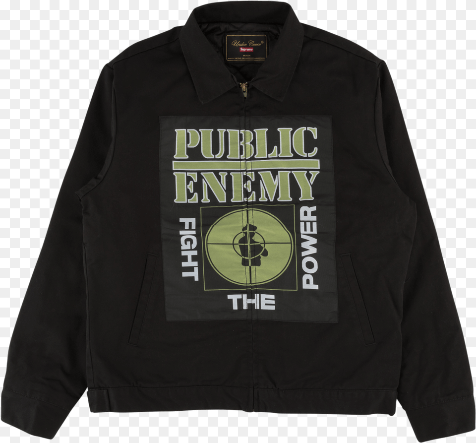 Supreme Udc Public Enemy Work Jacket Ss Long Sleeved T Shirt, Clothing, Coat, Long Sleeve, Sleeve Png