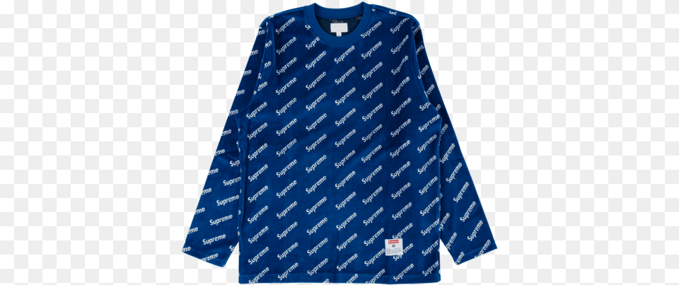 Supreme Velour Diagonal Logo Ls Top Fw Sweater, Clothing, Long Sleeve, Shirt, Sleeve Free Transparent Png