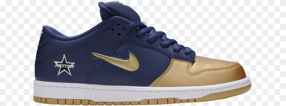 Supreme X Dunk Sb Low U0027metallic Goldu0027 Sb Dunk Supreme Low Qs Goat, Clothing, Footwear, Shoe, Sneaker Free Png