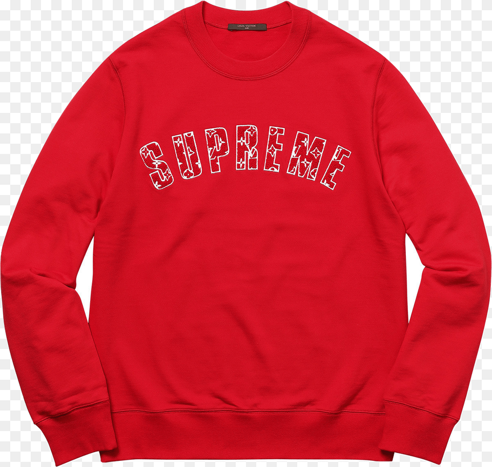 Supreme X Louis Vuitton Arc Crewneck Supreme Louis Vuitton Arc Logo Sweatshirt, Clothing, Hoodie, Knitwear, Sweater Free Png