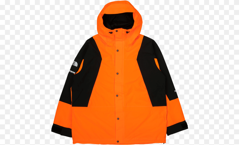 Supreme X North Face Orange Jacket, Clothing, Coat, Hoodie, Knitwear Png