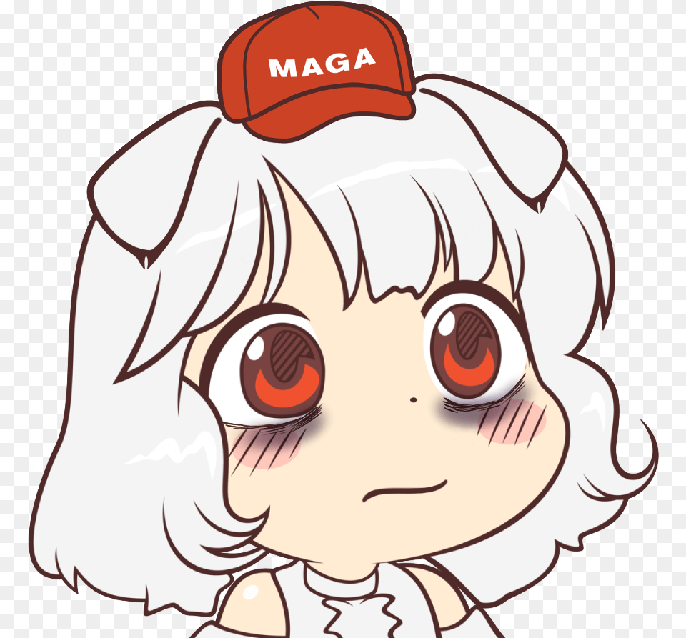 Suprised Face Kb Awoo Cute Discord Emojis Transparent, Publication, Hat, Comics, Clothing Free Png Download
