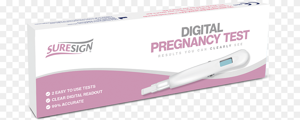 Suresign Digital Ovualtion Test Inside A Sure Sign Digital Pregnancy Test, Business Card, Paper, Text, Thermometer Free Png Download