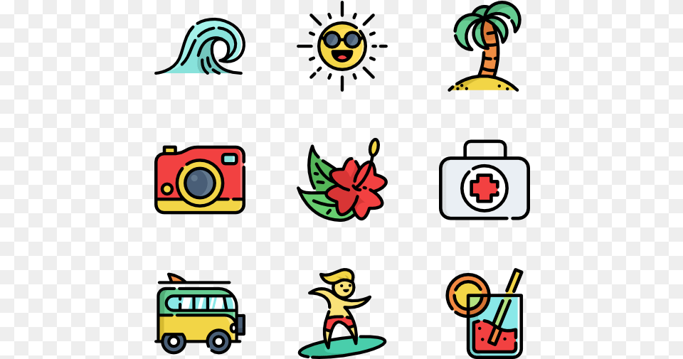 Surf Park Cartoon Icon, Bus, Transportation, Vehicle, Baby Png Image