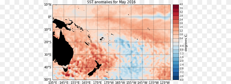 Surface Temperature Anomalies For May 2016 Data Is Asia Pacific Map, Chart, Plot, Animal, Cat Free Png