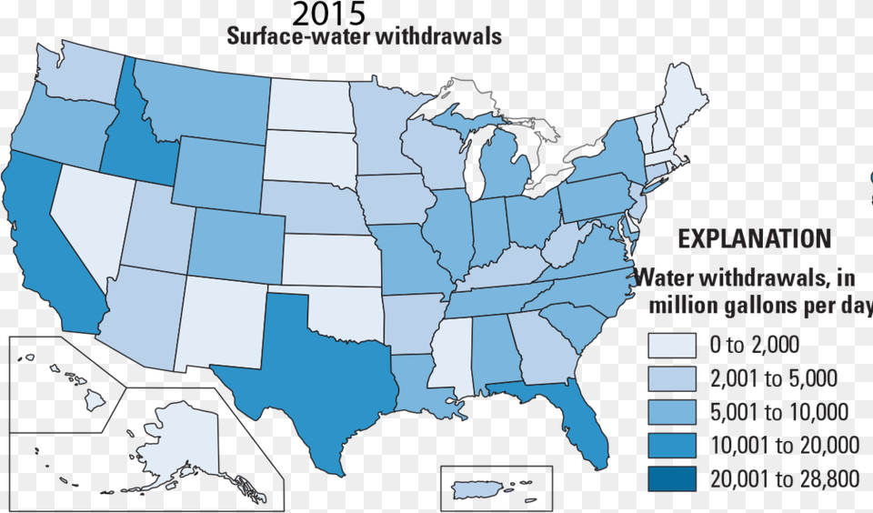 Surface Water Withdrawals In States With Affirmative Action, Chart, Plot, Map, Atlas Png