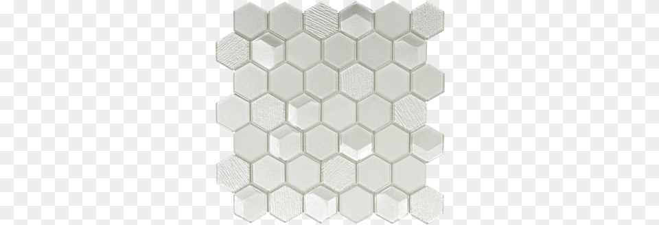 Surfaces Skylight Hex Mosaic Celestial White Hex Sample, Tile, Food, Honey Free Png Download