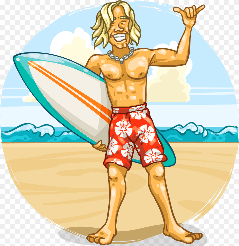 Surfer Dude Cartoon, Water, Sea Waves, Sea, Outdoors Free Transparent Png