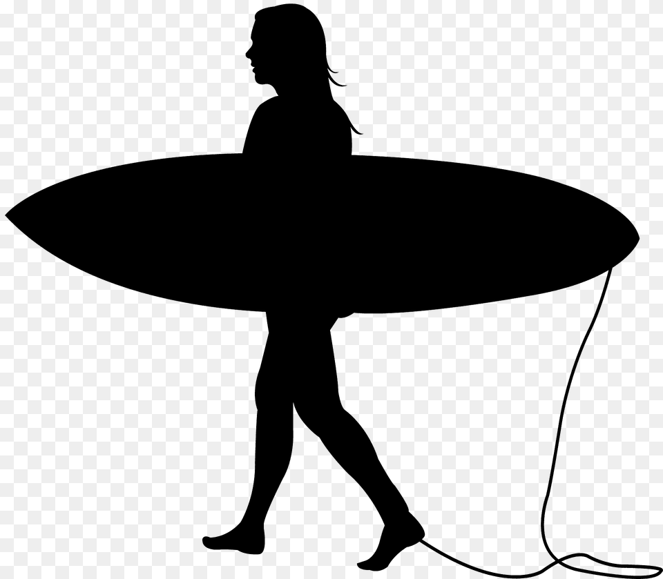 Surfer Girl Silhouette, Adult, Water, Person, Woman Png
