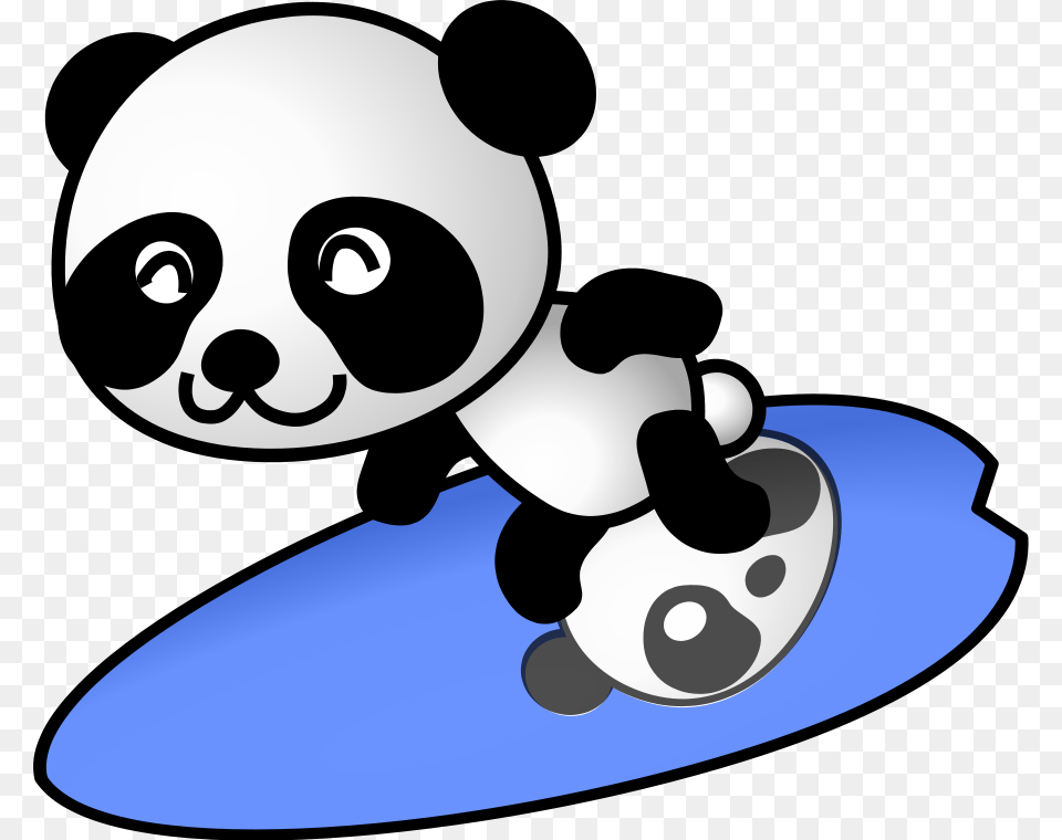 Surfer Panda Clip Arts For Web, Sea, Water, Nature, Outdoors Png Image