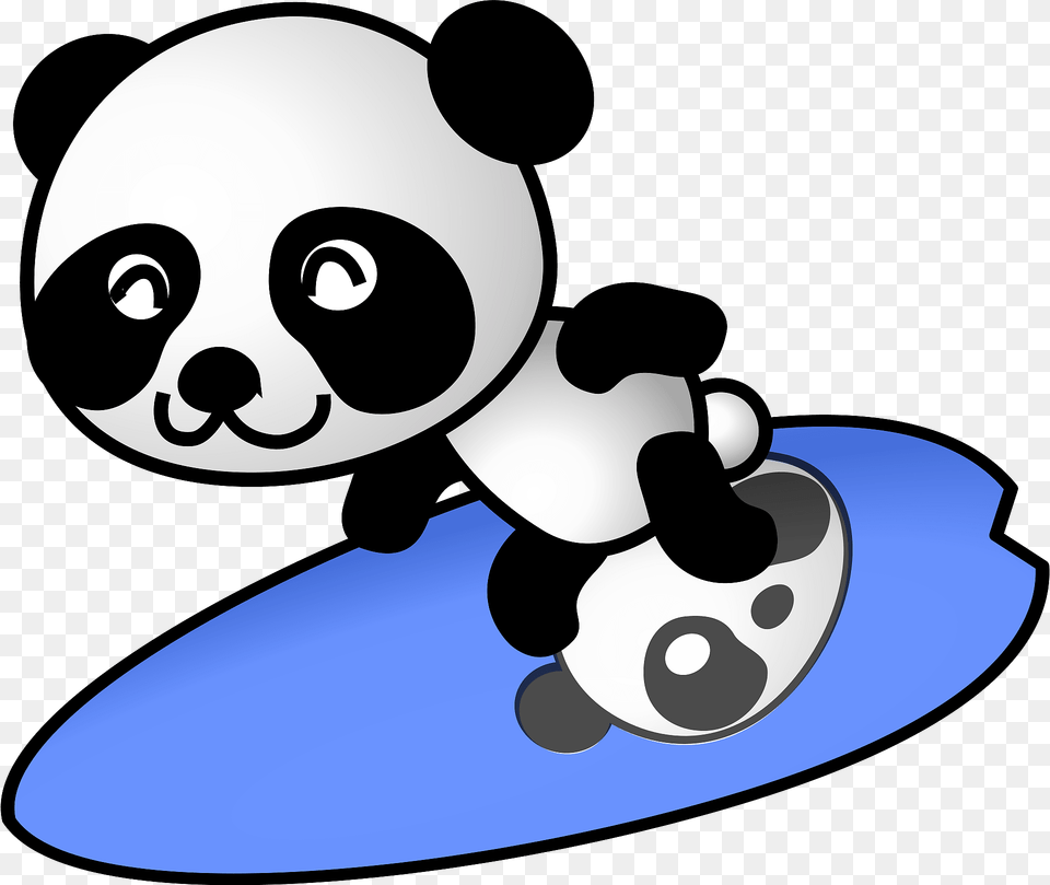 Surfer Panda Clipart, Water, Nature, Outdoors, Sea Waves Free Png