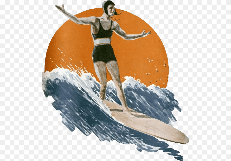 Surfer Surfing Man Retro Vintage Scsurfing Freetoedit, Water, Sport, Sea Waves, Sea Png Image
