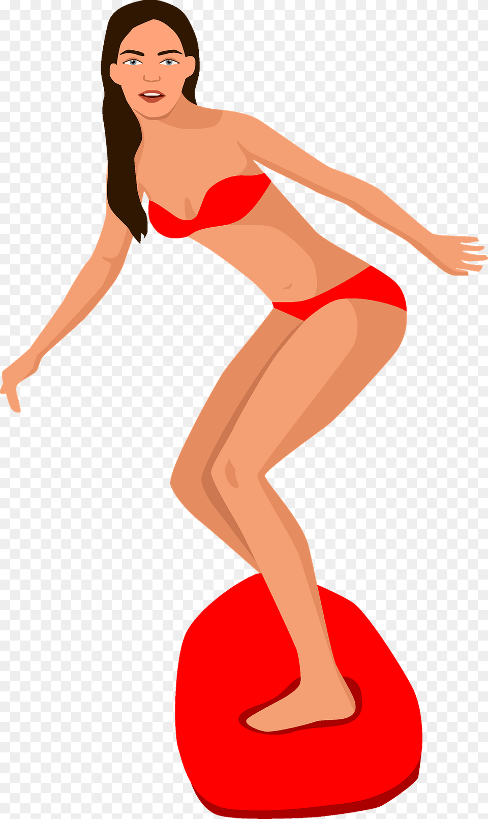 Surfing Girl Clipart, Clothing, Swimwear, Adult, Female Free Transparent Png